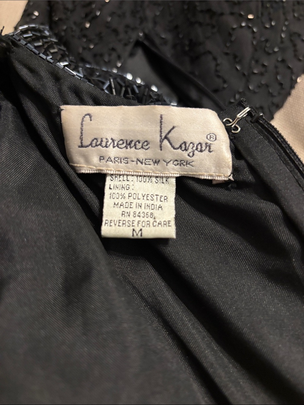 Laurence Kazar Vintage Silk Hand Beaded Evening Gown - Picture 9 of 9